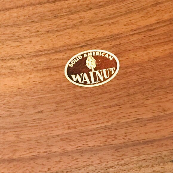 Vintage Solid Walnut Wood Mid Century Modern Bowl Leaf Motif MCM Decorative - Picture 5 of 10